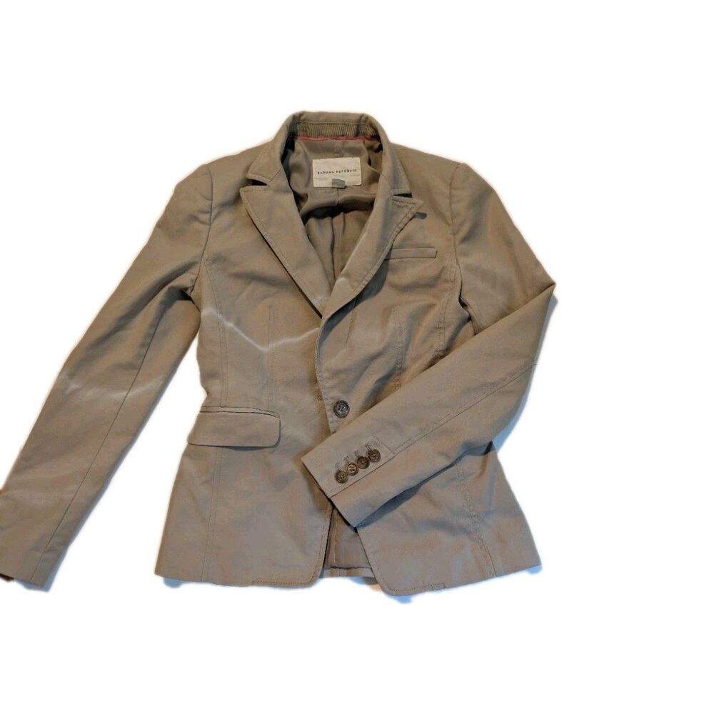 Banana Republic Blazer Jacket/Women Size 0/Khaki Tan/ One button